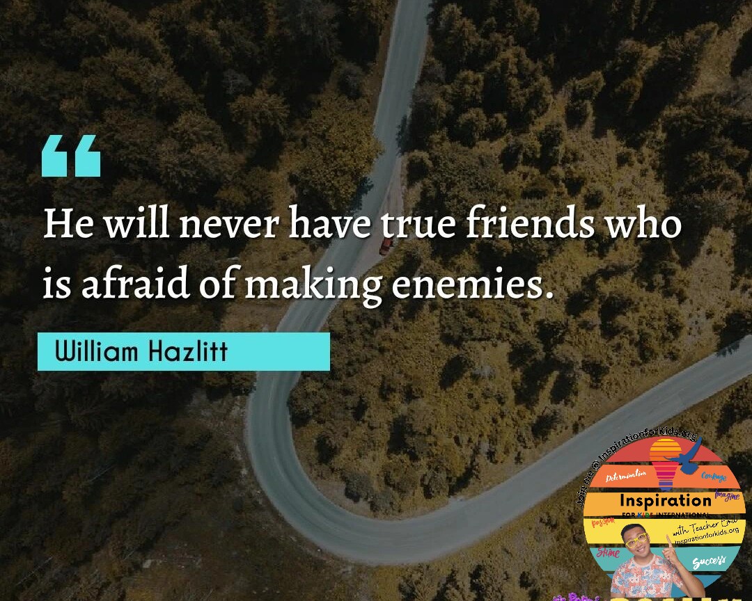 inspiration for kids teacher Emil Aerial view of a winding road through a dense forest with an inspirational quote by William Hazlitt overlayed and marked as "Auto Draft".